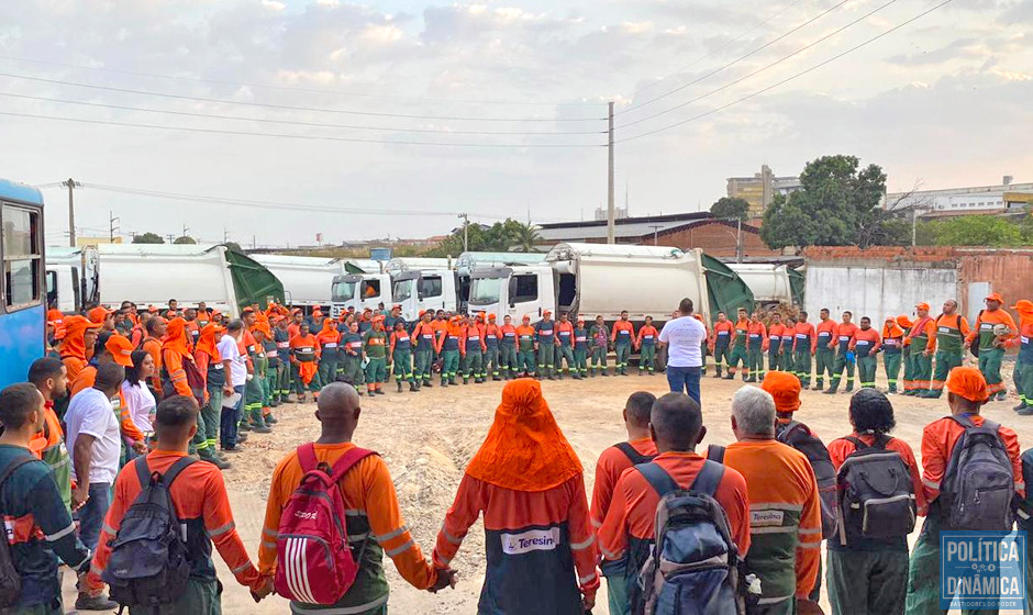 Máquinas na rua, funcionários em campo e medições esperando pagamento: empresa de coleta tem mantido serviço com mutirões pelos bairros da capital no final de ano (foto: reprodução)