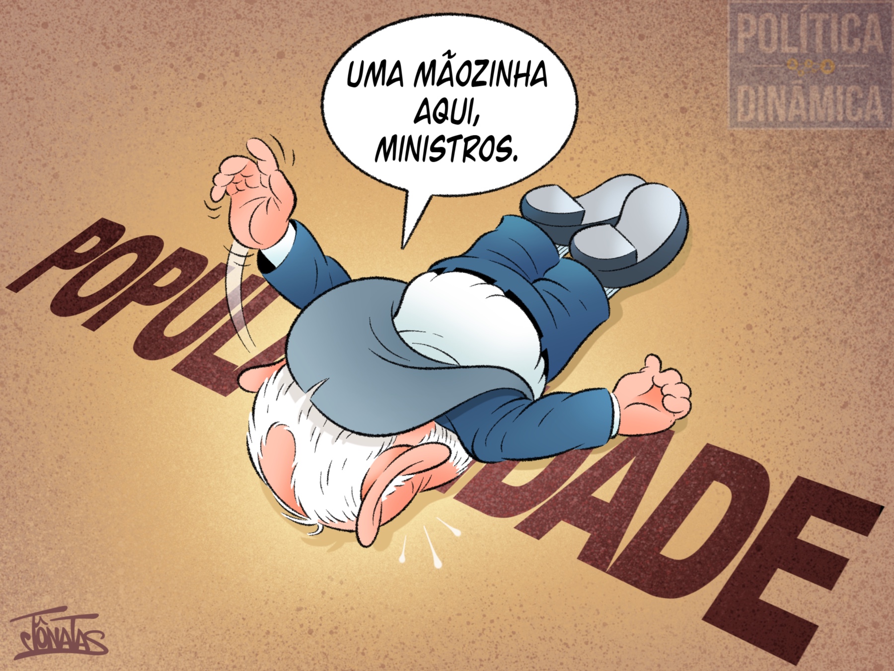 QUEDA DE POPULARIDADE - Jônatas Charges - Política Dinâmica